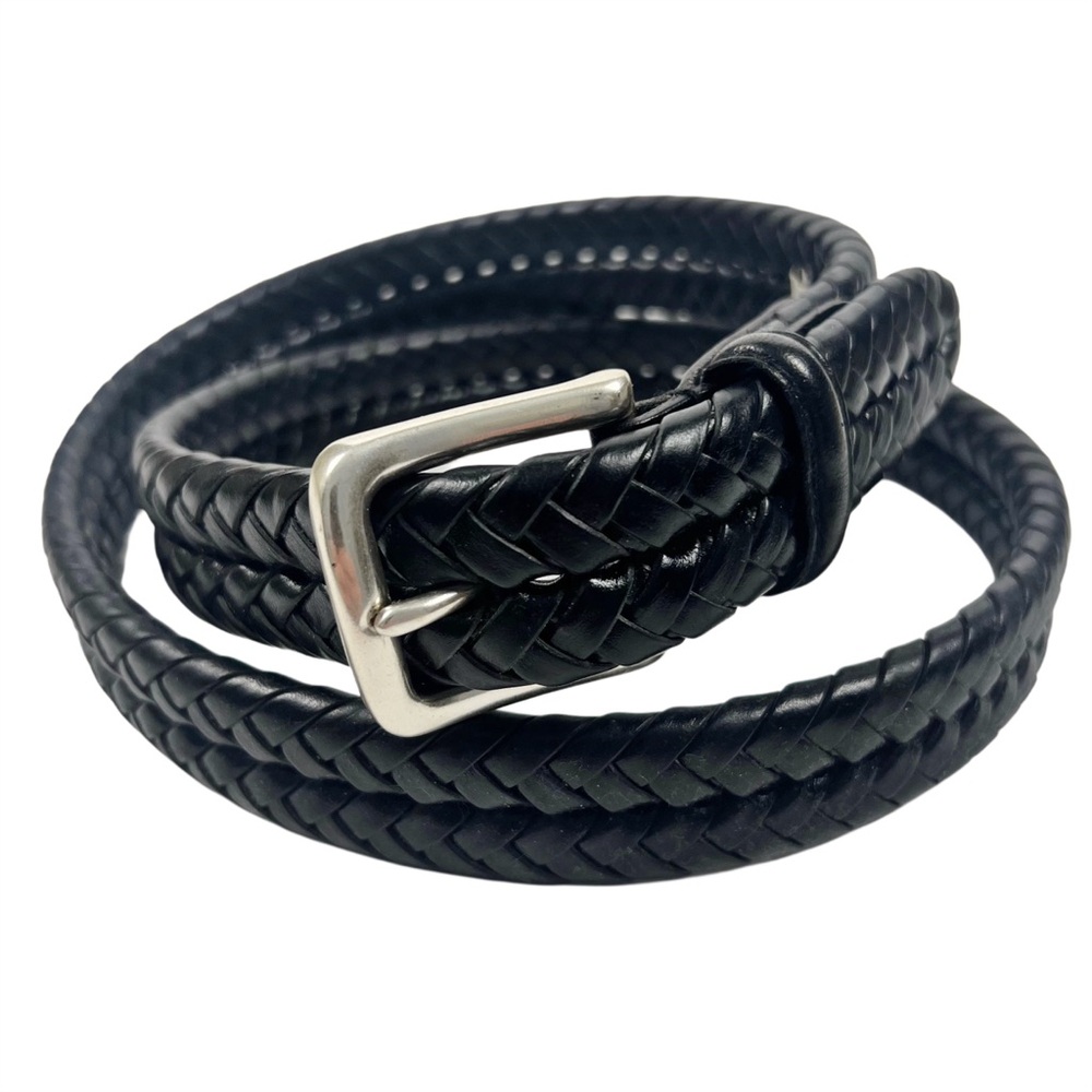 Fossil Mens  Black Braided Leather Belt Sz 38 NWOT
